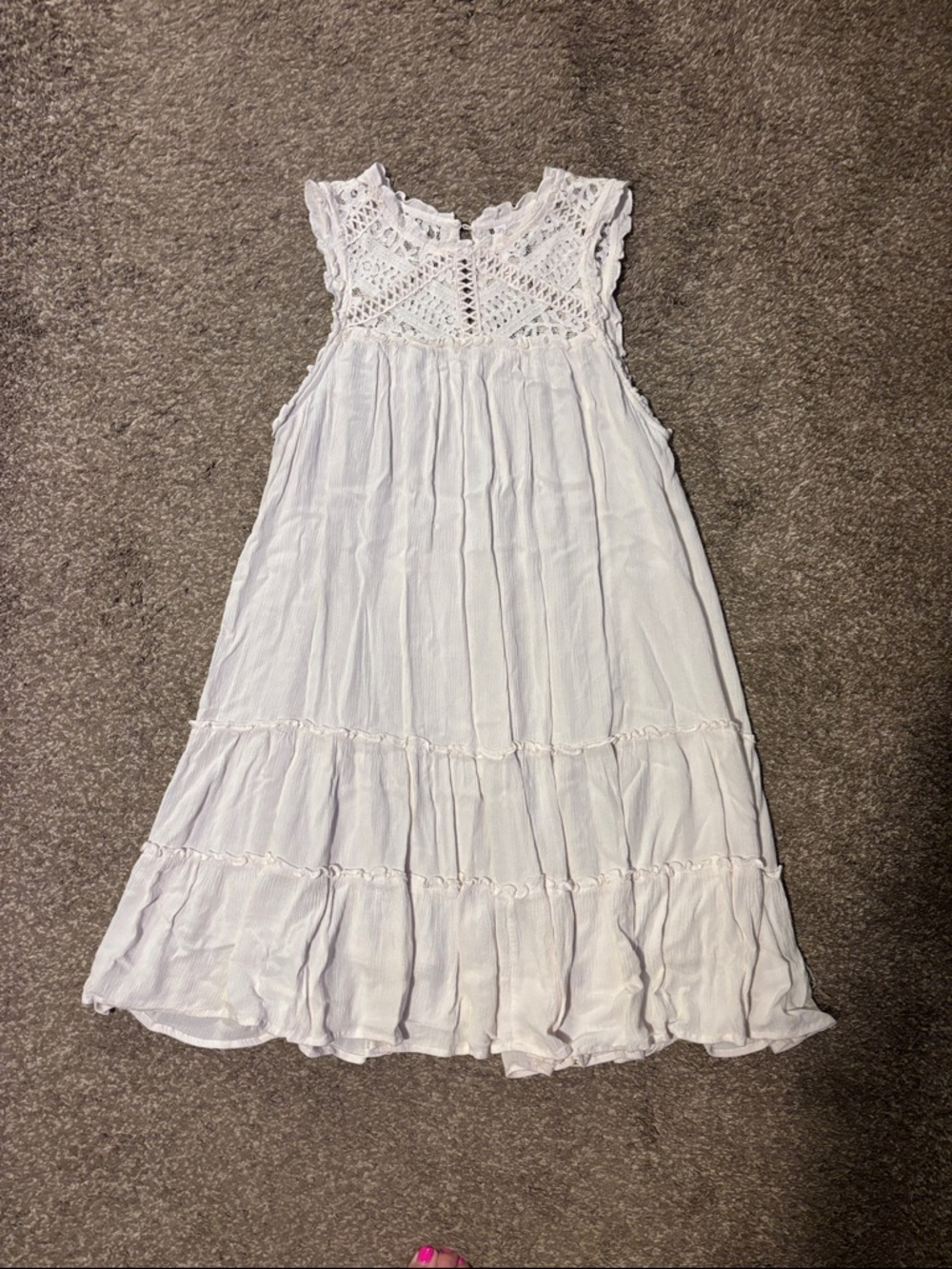 Xhilaration White Crochet Yoke Midi Dress